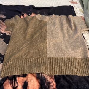 Grade & Gather brown two tone SS sweater-LG